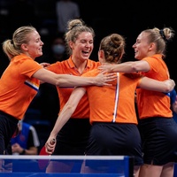 Nederlands tafeltennis damesteam naar halve finale EK Teams na winst op Polen